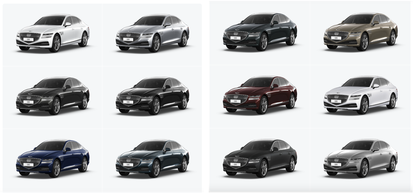 제네시스 G80 색상