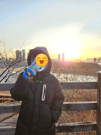 응봉산에서 바라본 서울 도심 일출 풍경