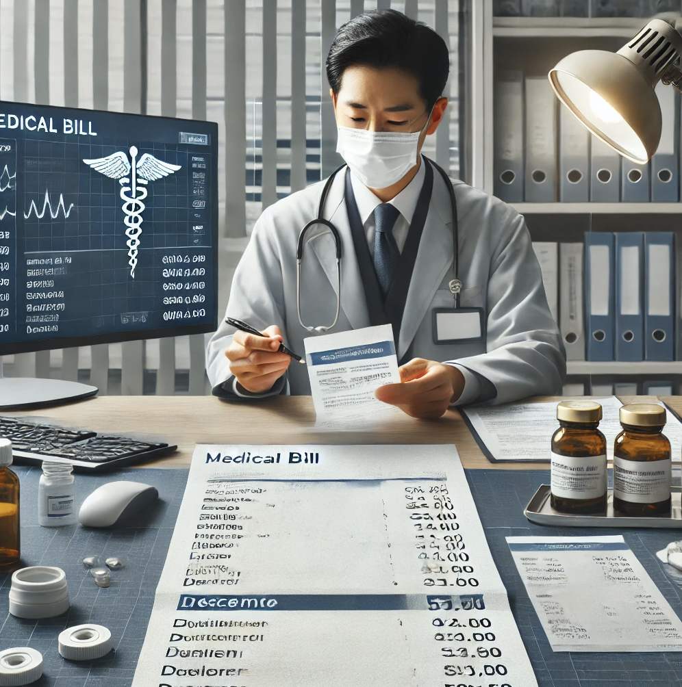 의료비 계산서와 영수증의 세부내역 확인