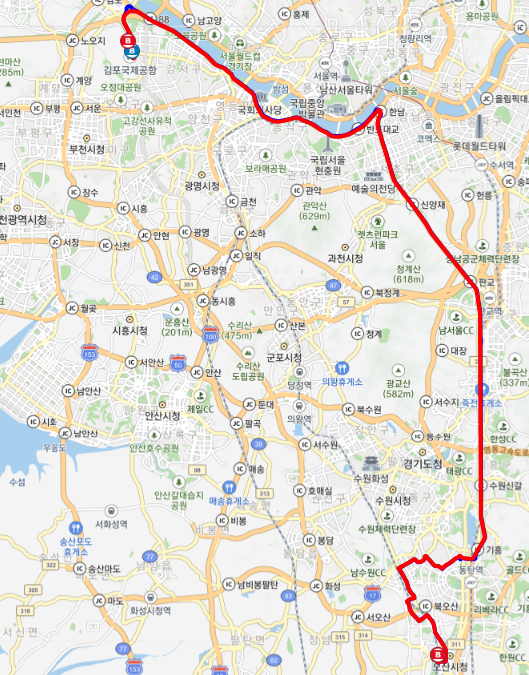 8848번 김포공항 버스 노선