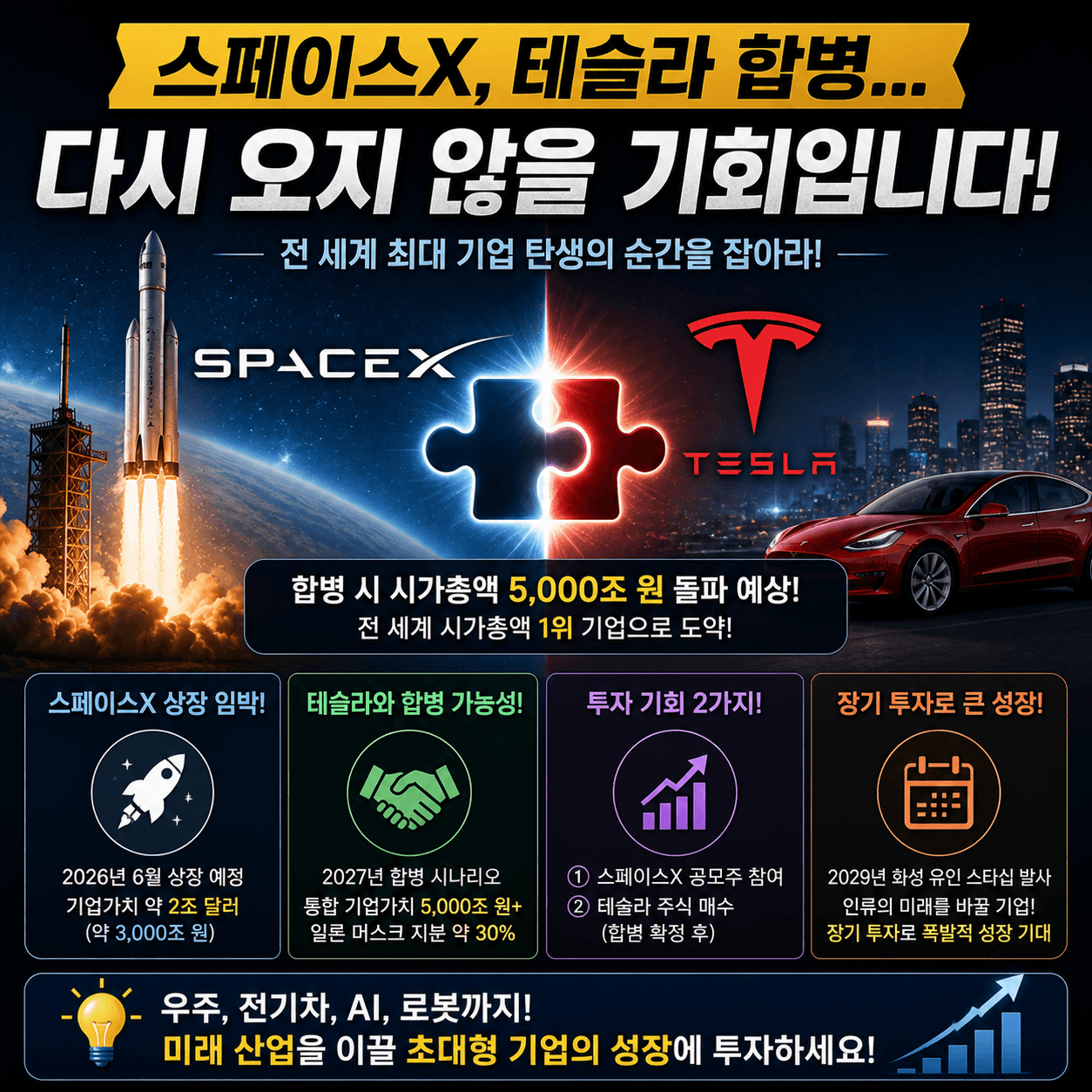스페이스X 테슬라 합병
