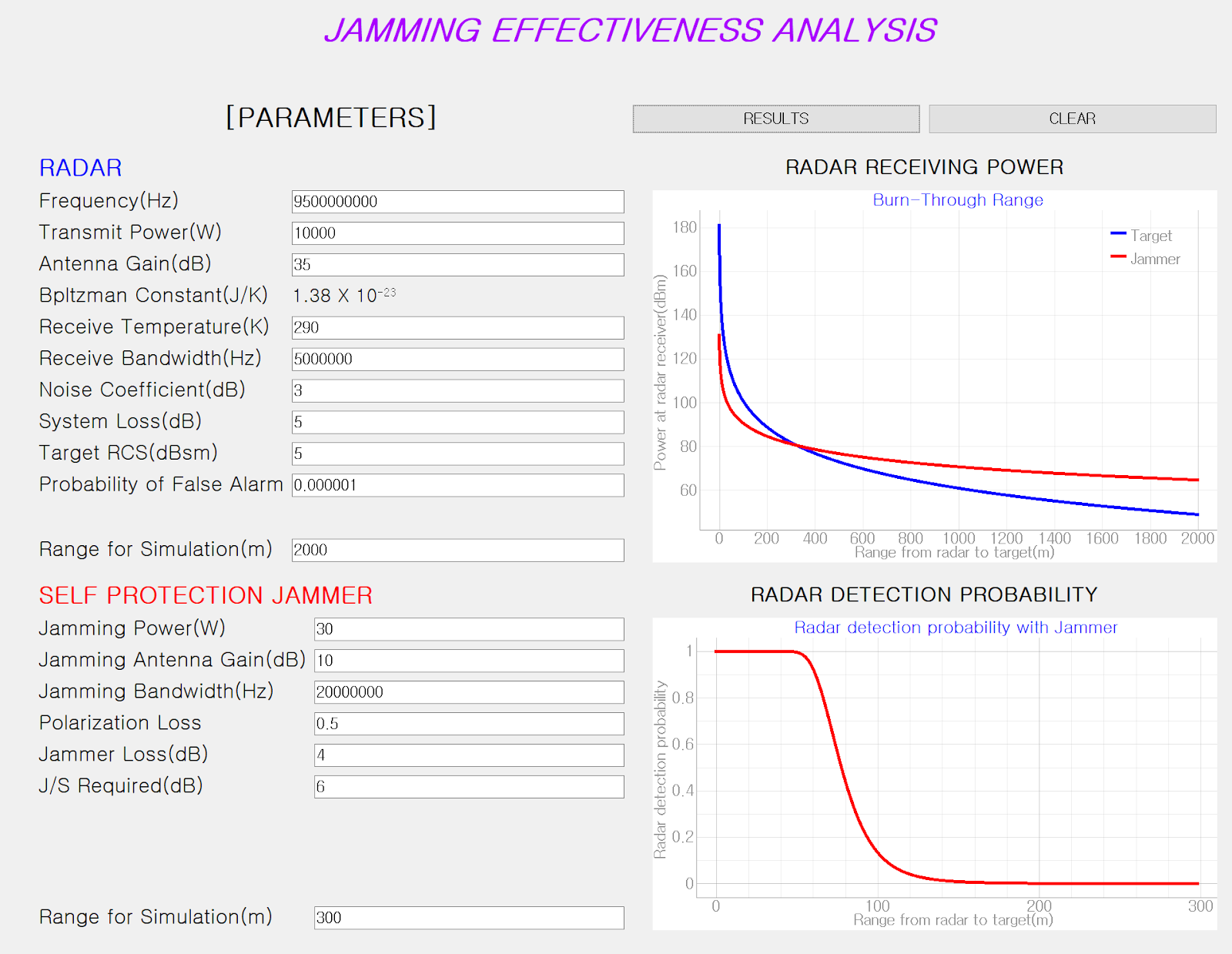 재밍 성능 분석 GUI