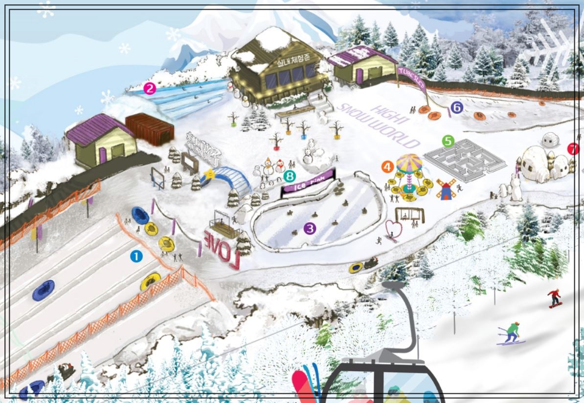 정선 하이원리조트 스노우월드 눈썰매장