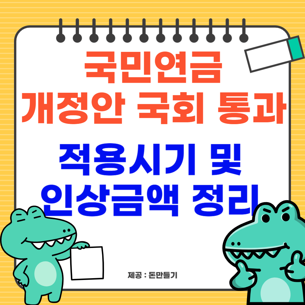 국민연금 개정안 적용시기, 인상금액