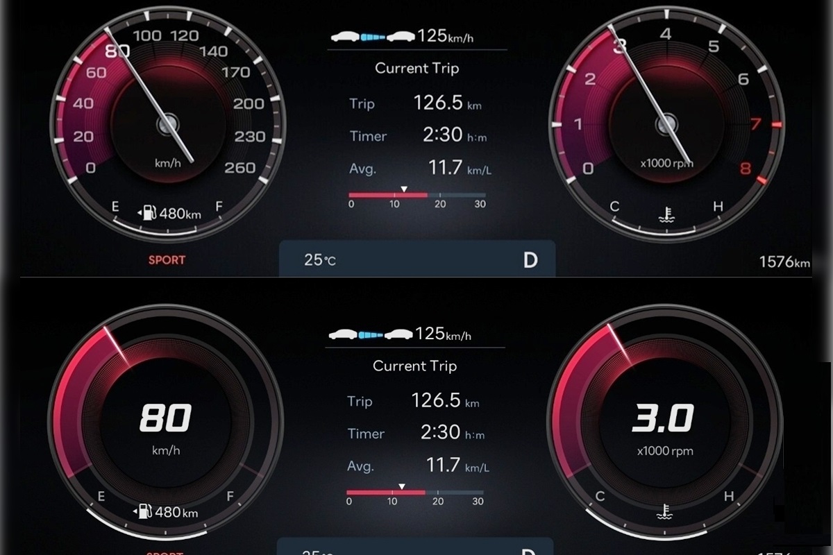 현대자동차 디지털 계기판 디자인 업데이트