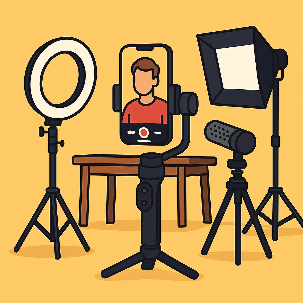 유튜브 쇼츠 촬영장비로 조명과 수평 완성하기