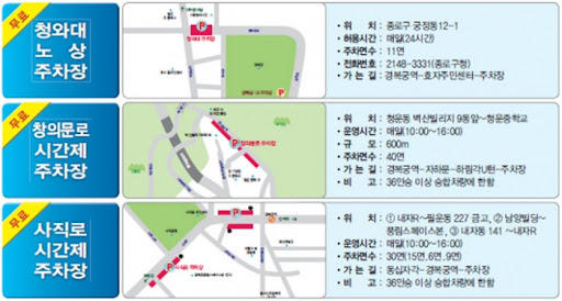청와대 주변 주차장 정보 완벽 정리19