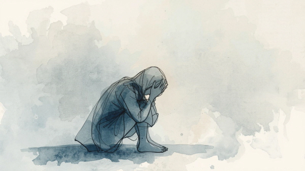 INFJ는 죄책감을 직접적으로 표현하지 않기 때문에 주변 사람들이 그 마음을 알아차리기 어렵습니다. 그래서 갑자기 거리를 두거나 조용히 물러나는 모습으로 나타날 때 주변 사람들은 당황하기도 합니다에 관한 그림