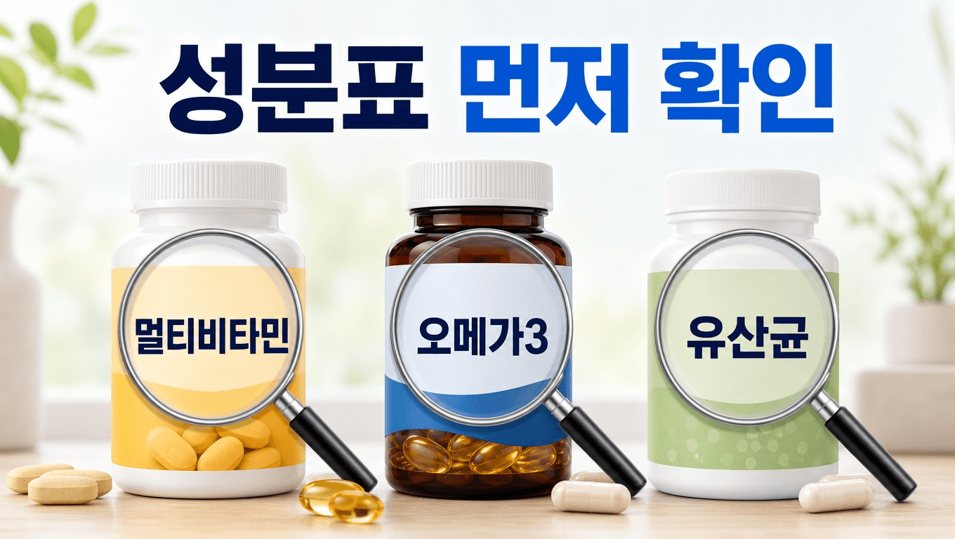 멀티비타민 오메가3 프로바이오틱스 성분 중복 확인 기준