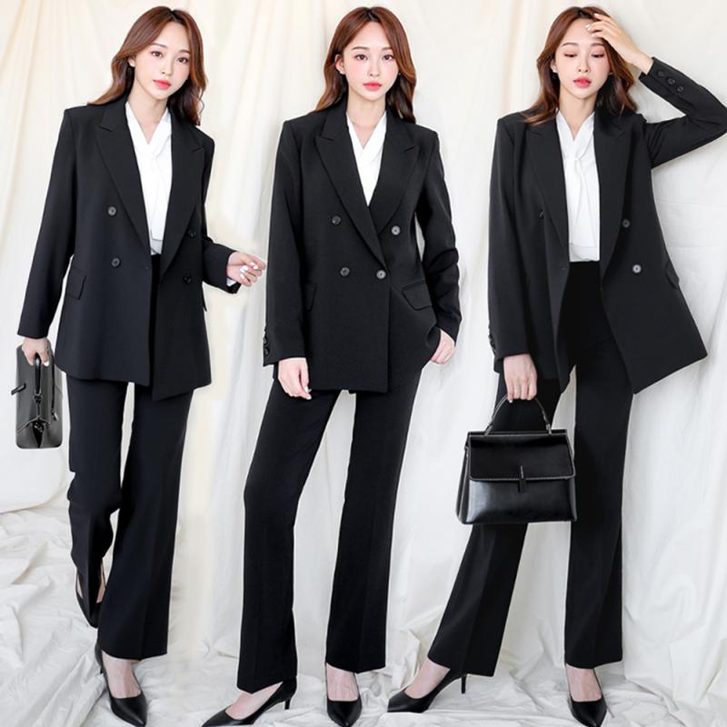 더웨이나인 스판쩌는 전투 바지 SET 여자 세미 정장 셋업 수트 투피스 세트 면접 여성