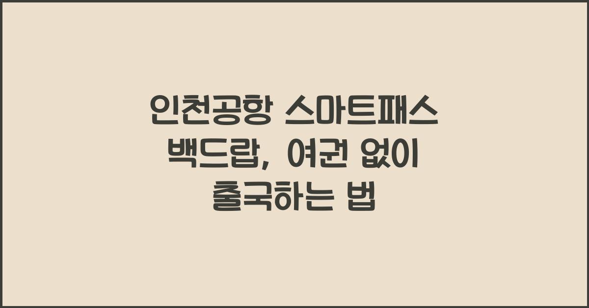 인천공항 스마트패스 백드랍
