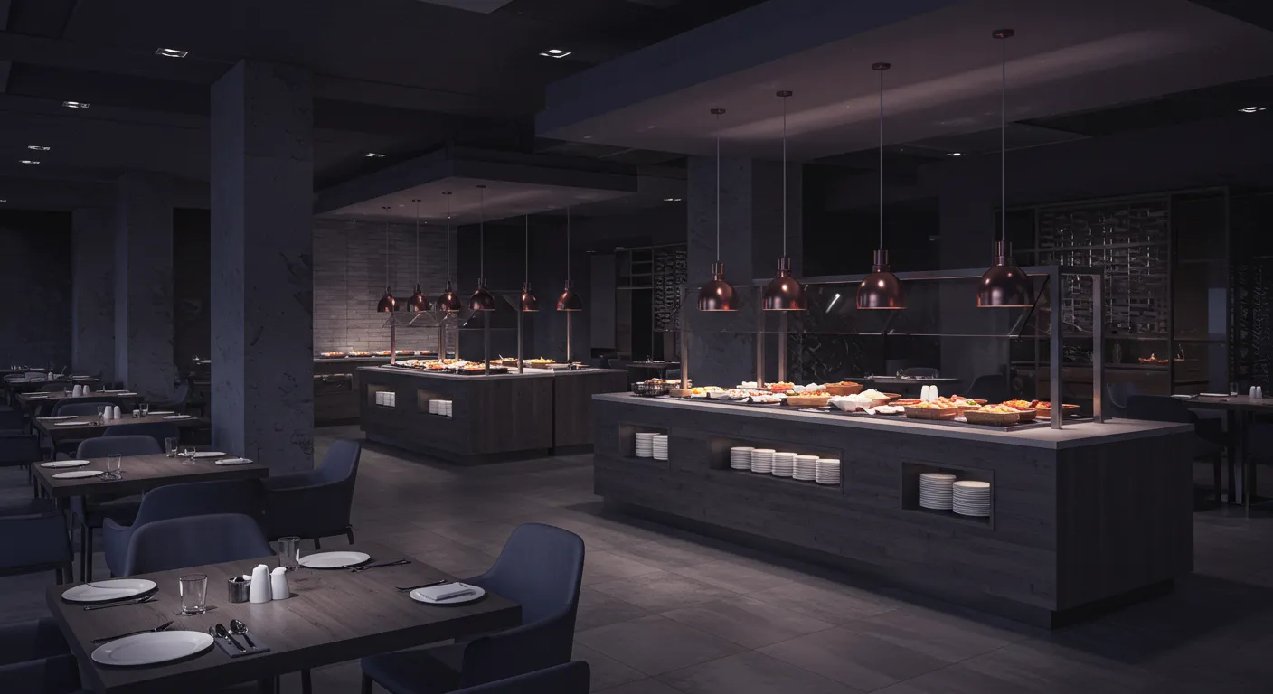 손님이 거의 없는 무한리필 뷔페의 모습