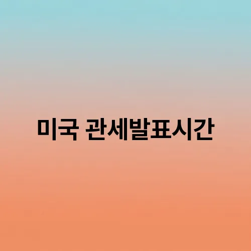 미국 관세발표시간