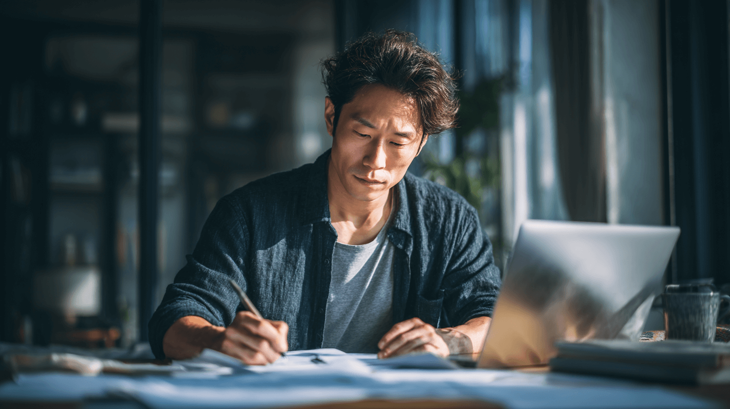 서류를-작성중인-남성