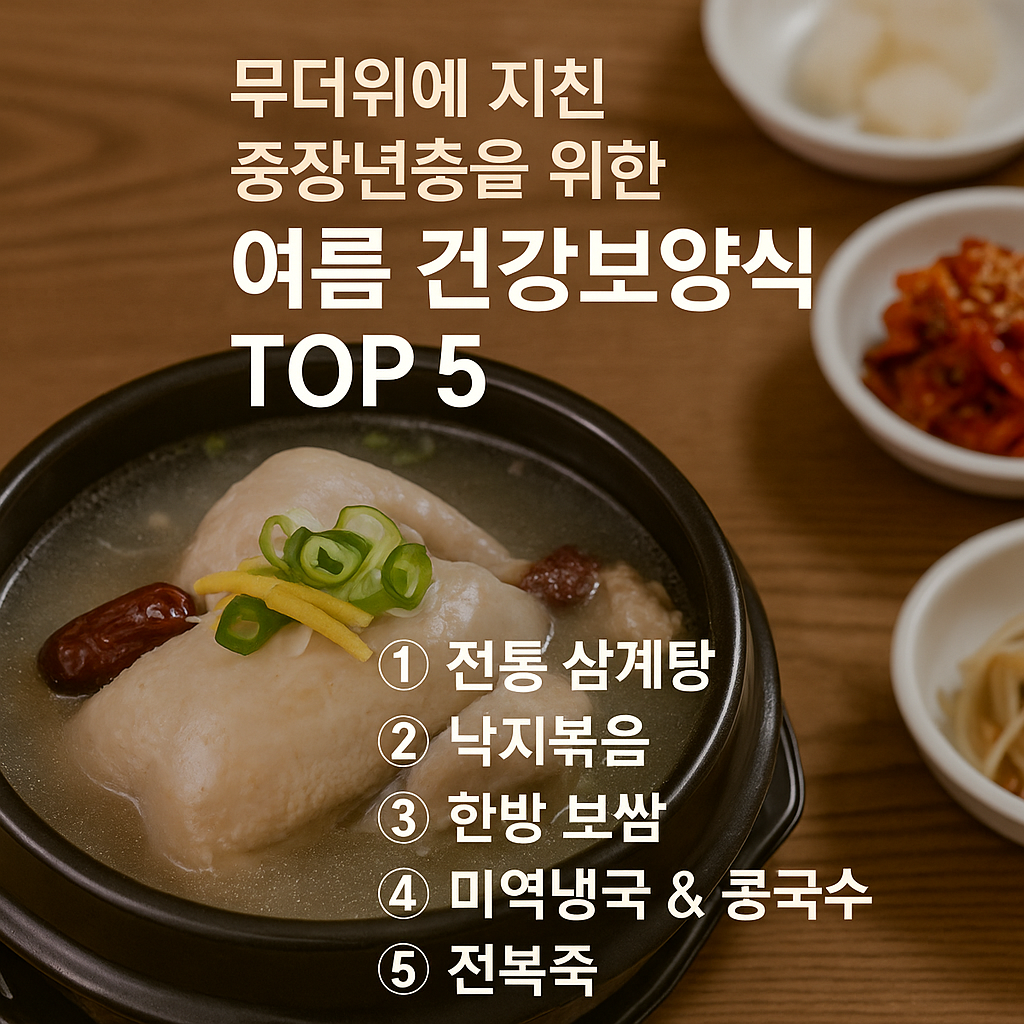 무더위에 지친 중장년층을 위한 여름 건강보양식 TOP 5