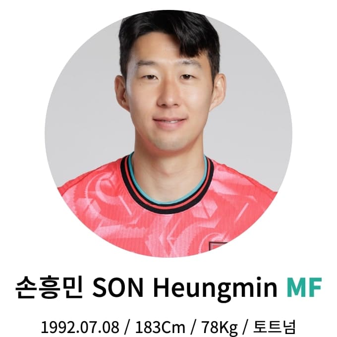 대한민국 월드컵 대표팀 손흥민 선수