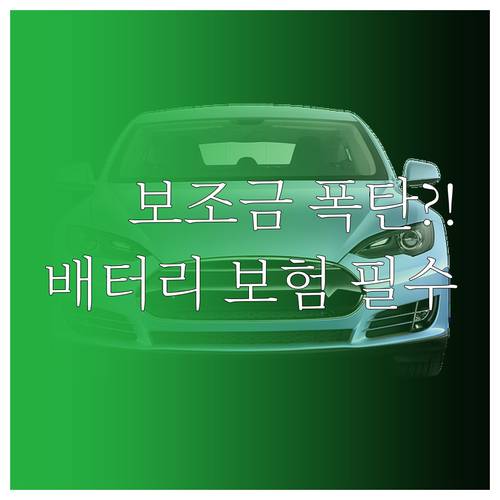 전기차 보조금 혜택과 배터리 전용 보..