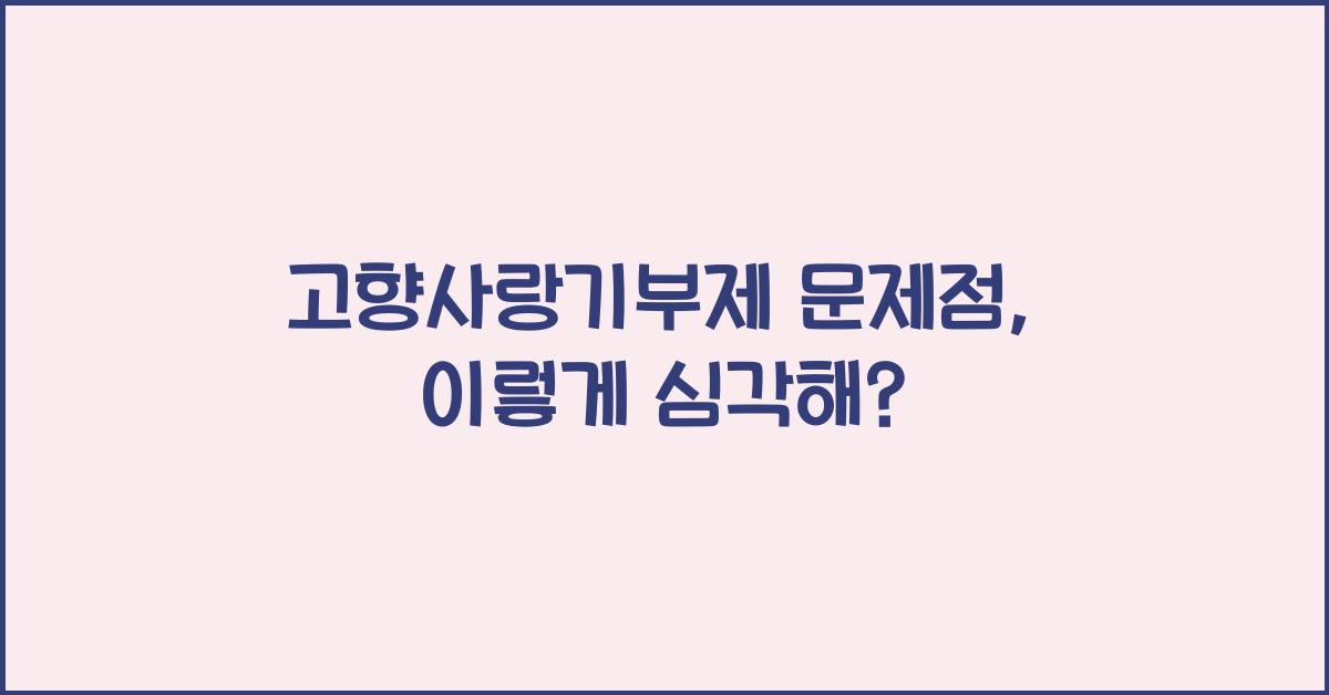 고향사랑기부제 문제점