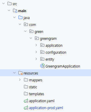 application-prod.yaml 파일을 생성