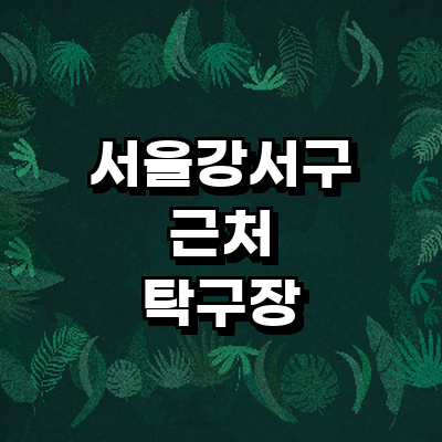 서울 강서구 탁구장