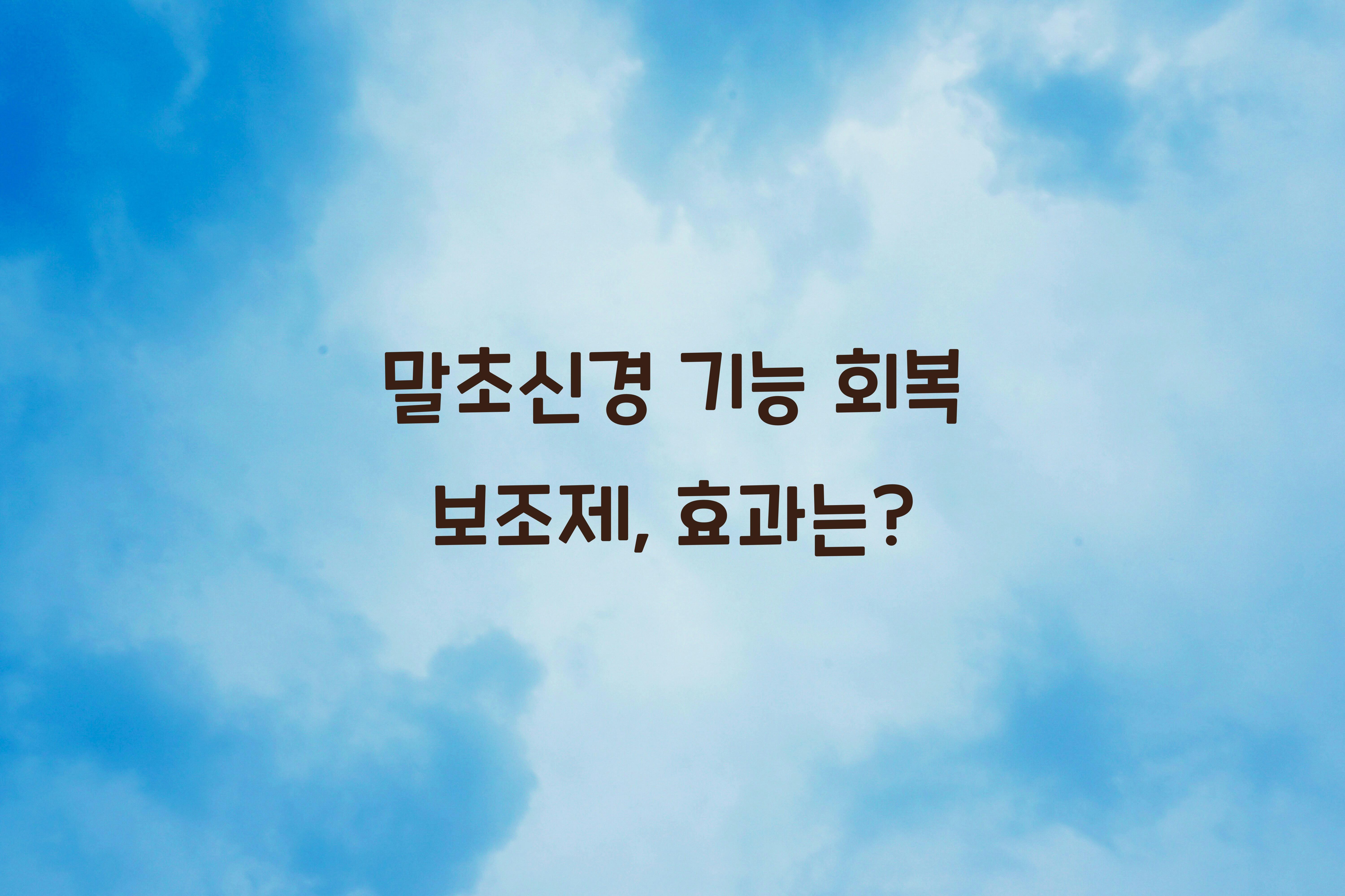 말초신경 기능 회복 보조제