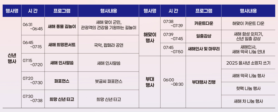 행사 일정
