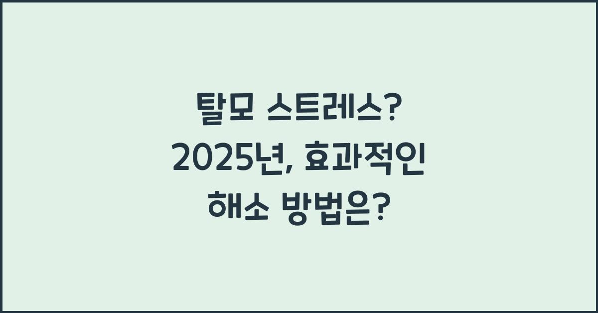 탈모 스트레스