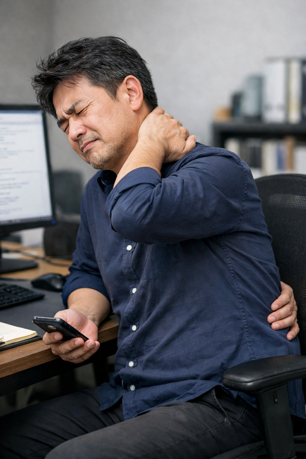 "특별히 뭘 한 것도 없는데 허리가 아파요"—장중 내내 앉아 있는 중년의 패턴