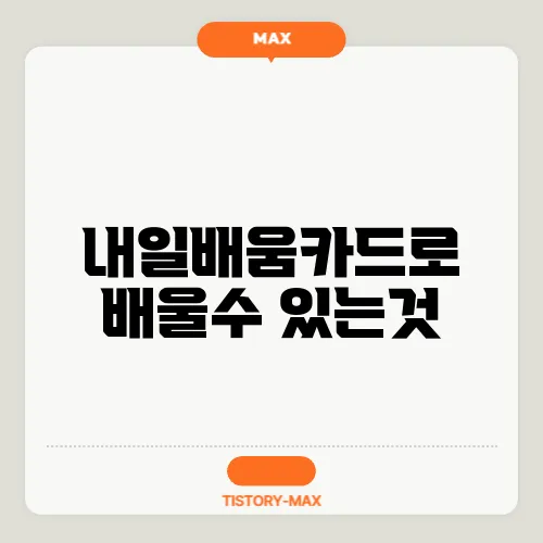 내일배움카드로 배울수 있는것