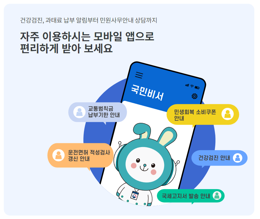 국민비서 모바일 알림 내용