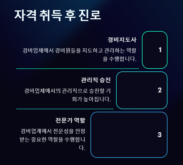경비지도사 취득 후 진로