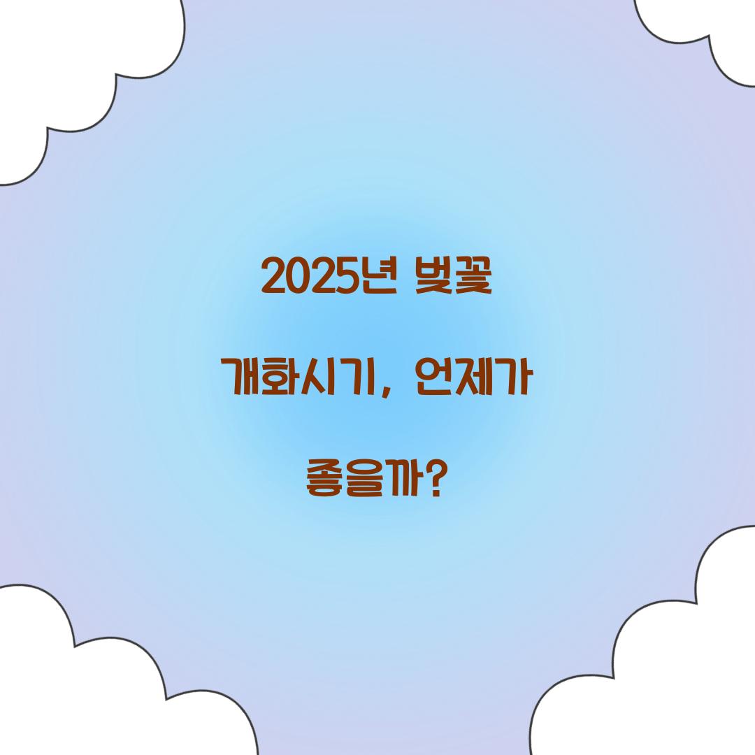 2025년 벚꽃 개화시기