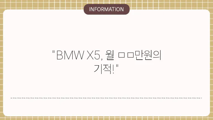 bmw x5 장기렌트