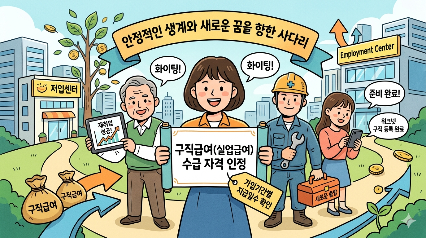 구직급여(실업급여) 신청 방법 및 고용보험 가입 기간별 지급일수
