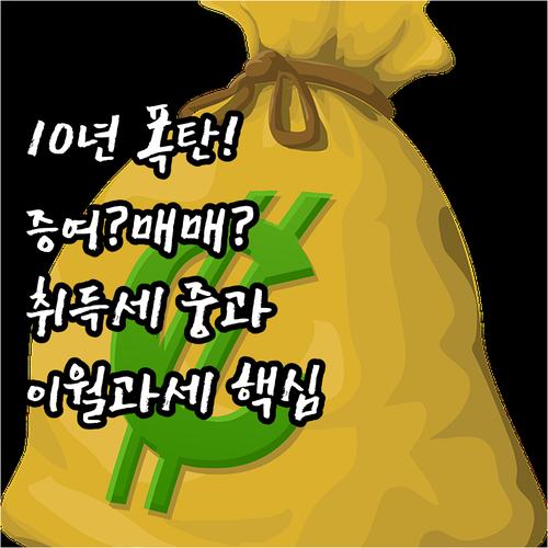 집 증여와 매매 결정 전 취득세 중과..