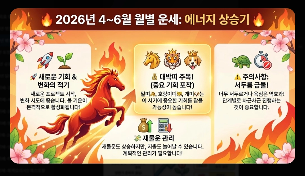 2026년 병오년 새해 운세 완벽 정리