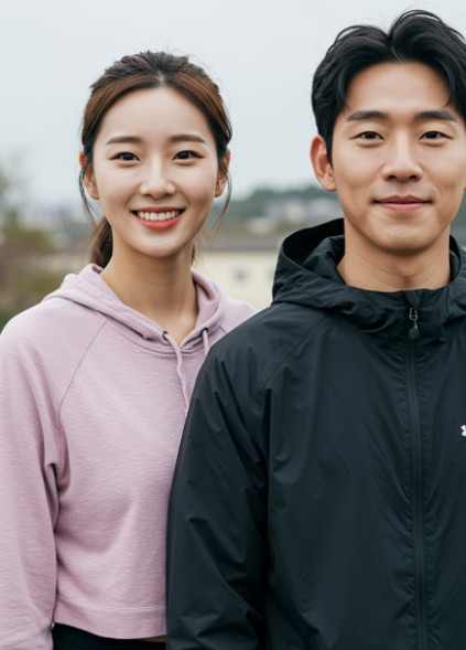 혈액순환을 위해 운동하는 남성과 여성