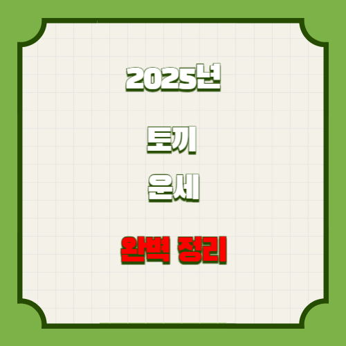2025년 토끼띠 운세 완벽정리
