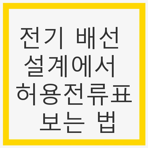 전기 배선 설계에서 허용전류표