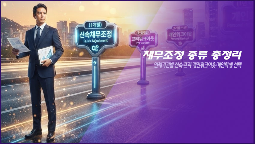 채무조정 종류 총정리｜연체기간별 신속&middot;프리&middot;개인워크아웃&middot;개인회생 선택