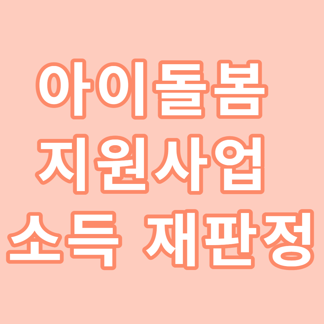 아이 돌봄 서비스 지원 사업 소득 재판정