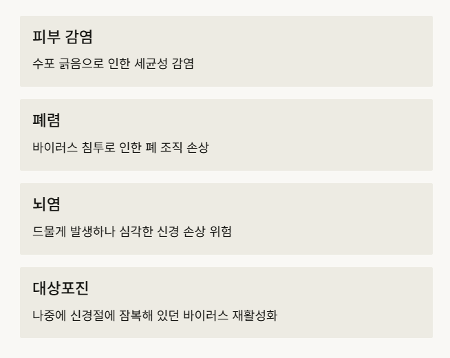 수두로 인한 합병증