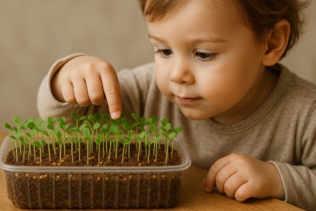 아이와 함께하는 스프라우트 재배 사진