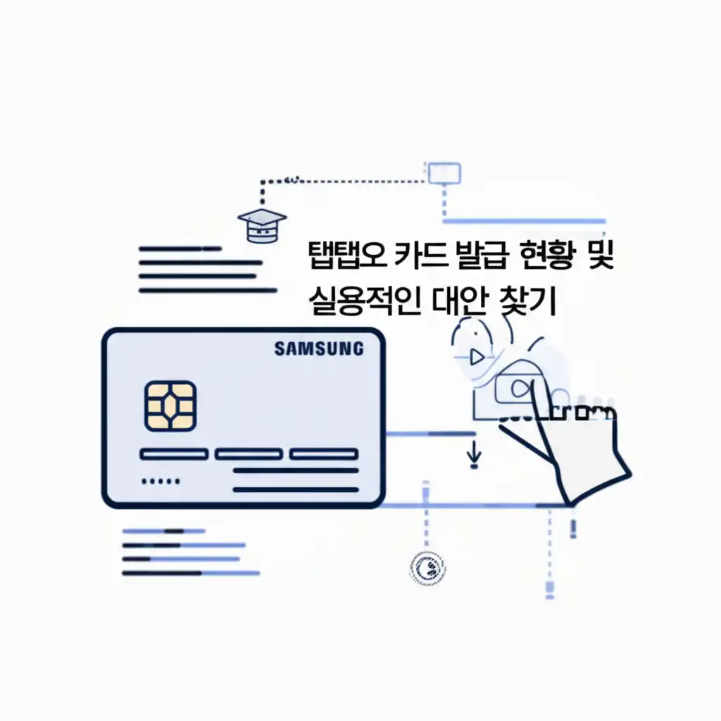 다양한 카드 선택지를 보여주는 삼성 탭탭오 카드 대안 가이드 이미지