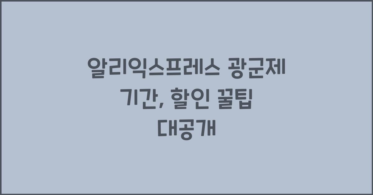 알리익스프레스 광군제 기간