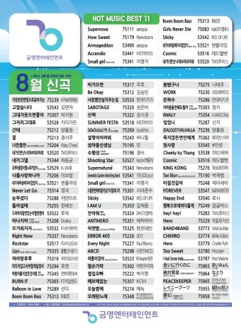 노래방 최신 인기곡 TOP100 무료듣기 매일 업데이트 모음집_8