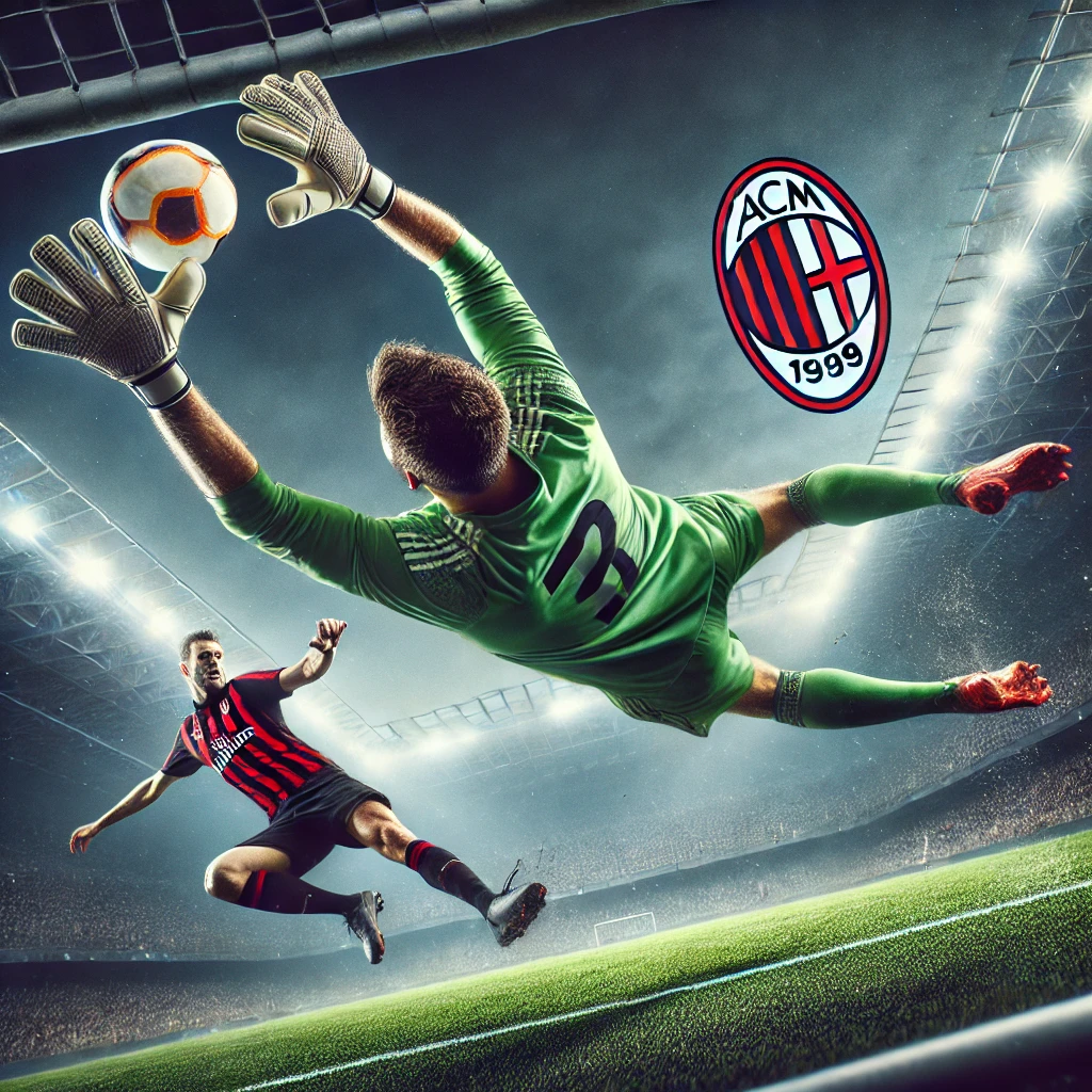 세리에 A 골키퍼가 다이빙하는 장면