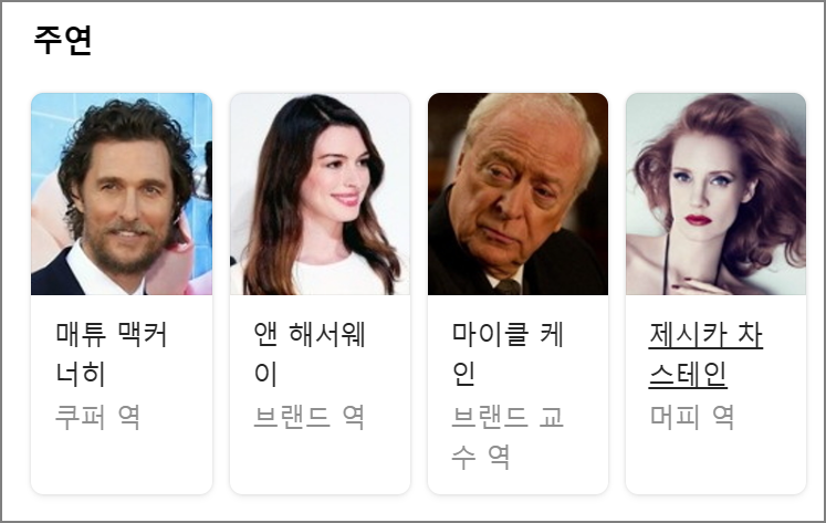 인터스텔라 영화배우 이미지