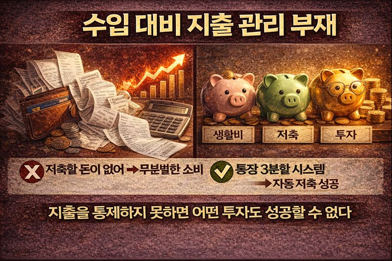 수입 대비 지출 관리 부재