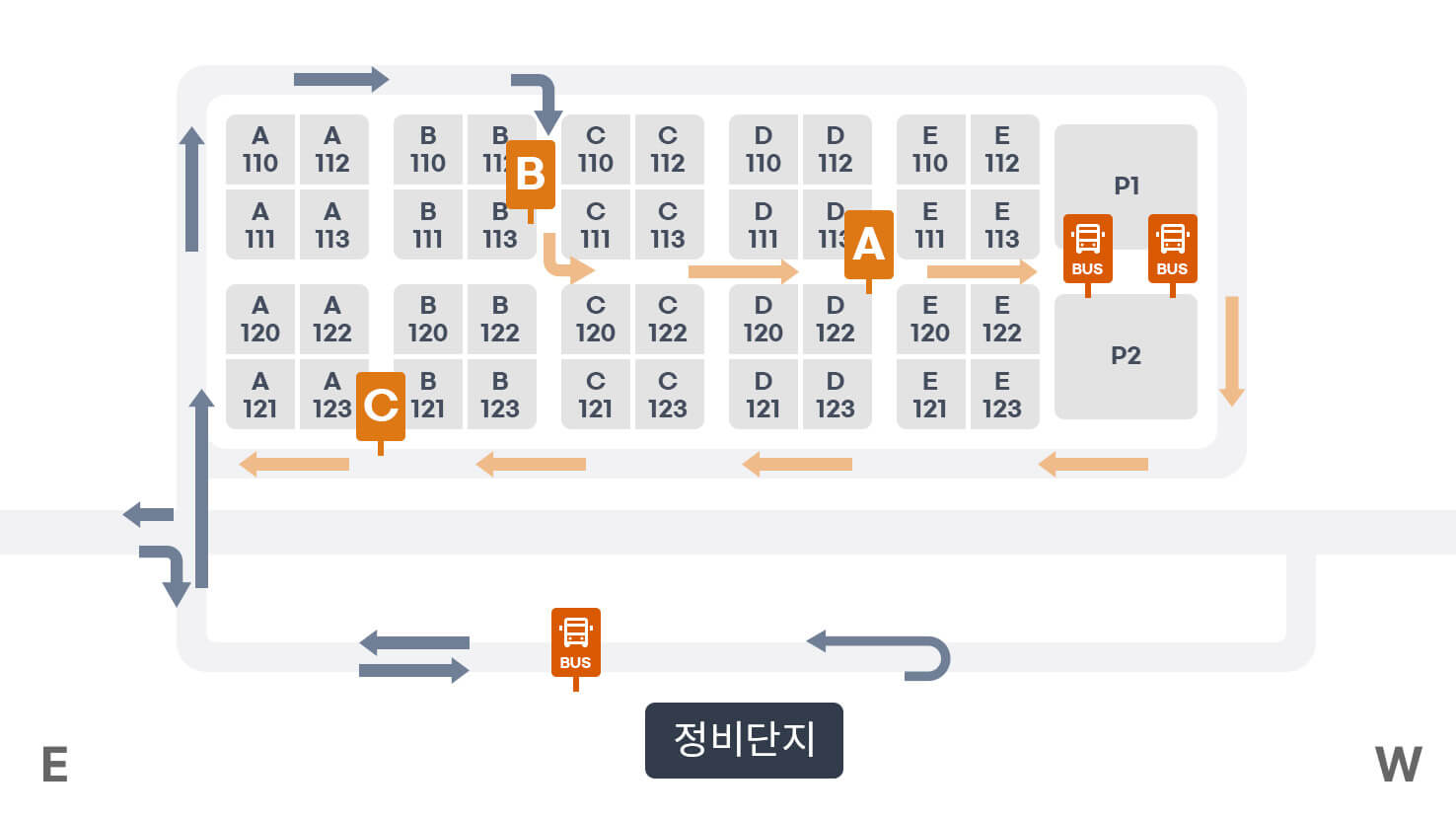 인천공항-제2터미널-장기주차장-지도